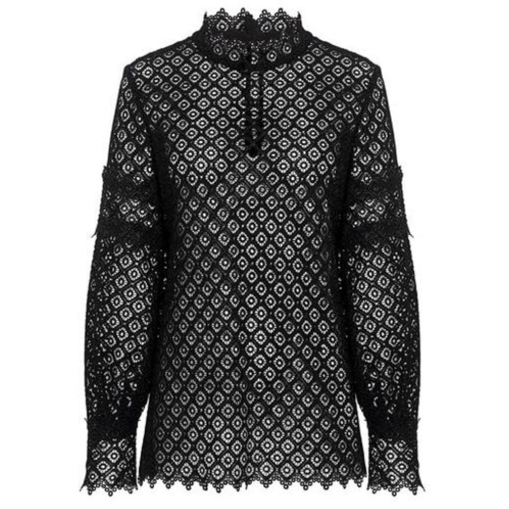 COPY - IRO - Black Amia High Neck Lace Top